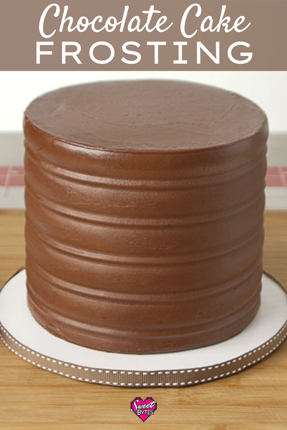 Perfect Chocolate Cake Frosting Chocolate cake frosting on a six inch three layer chocolate cake