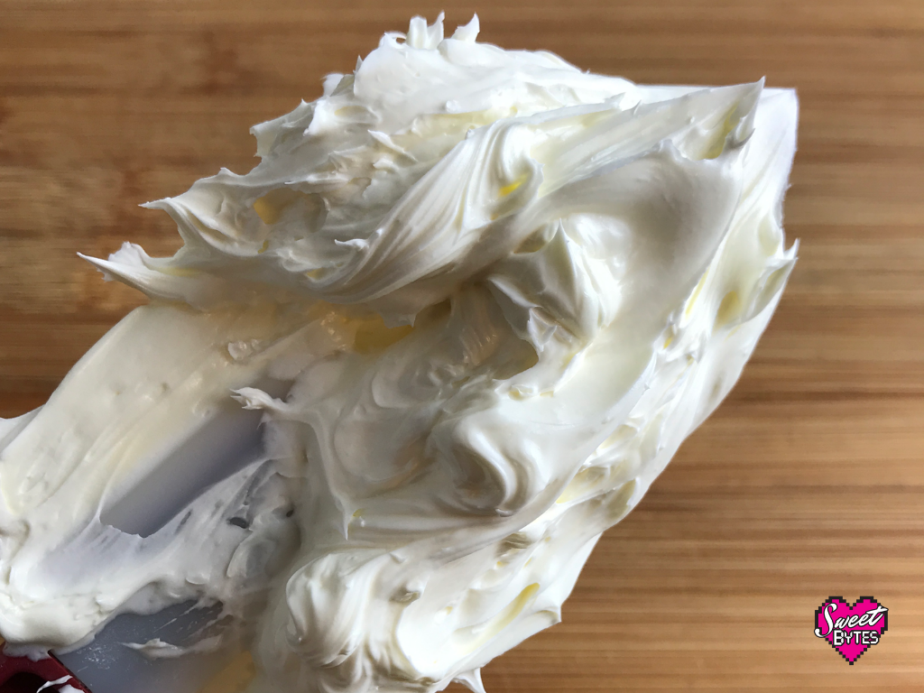 Butter whipped to perfection for making cream cheese frosting Close up of butter ready to be made into cream cheese frosting