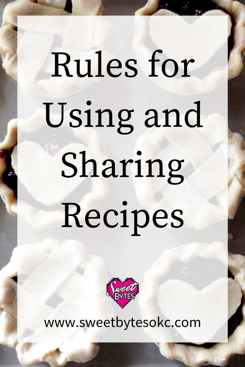A graphic for rules for sharing recipes