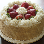 A strawberry and cream cake
