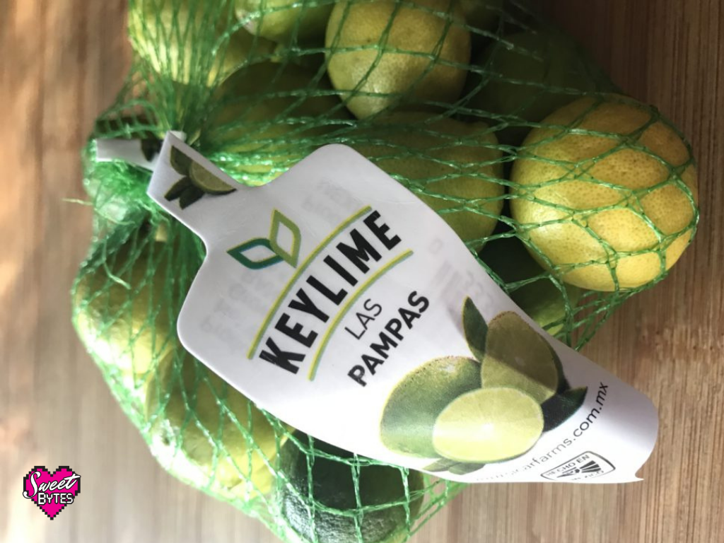Bag of fresh key limes to make key lime juice for key lime pie